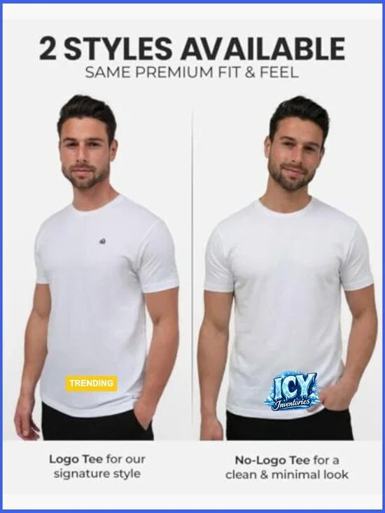 Soft Cotton Blend Athletic Fit Crew Neck T-Shirt for Men - Picture 2 of 7